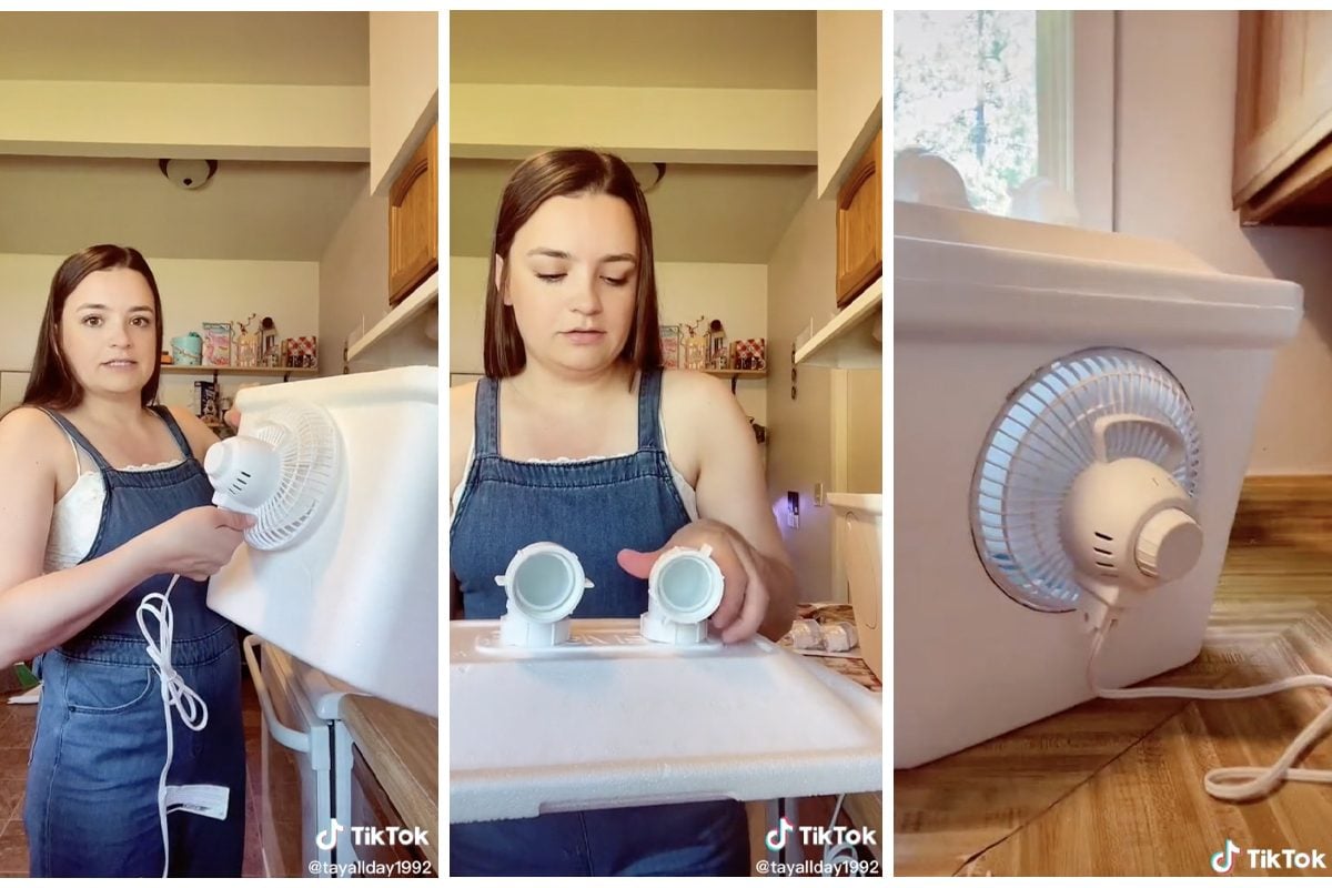 Does This Diy Swamp Cooler Tiktok Hack Work? Courtesy @tayallday1992 Via Tiktok