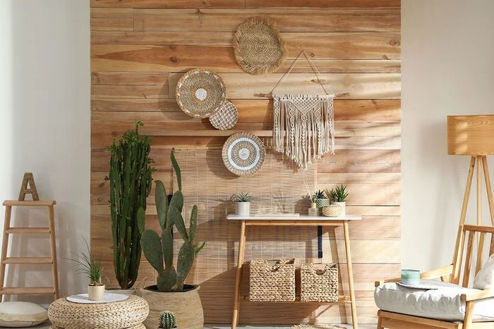 Intérieur de la chambre avec décoration et mobilier élégants