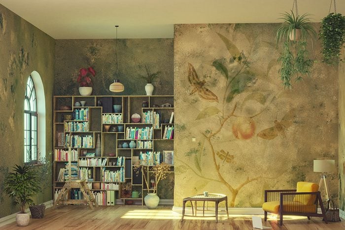 Petit bureau dans une villa verte