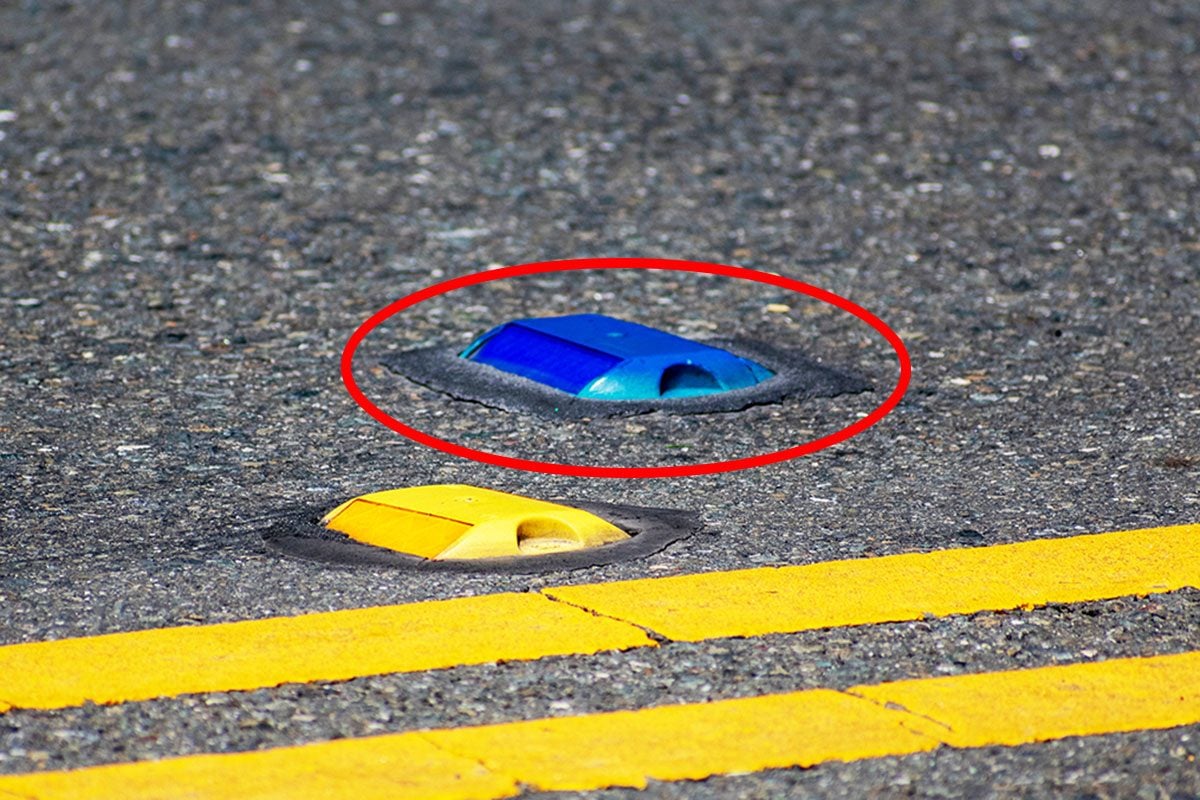 If You Notice Blue Reflectors on the Road, Here’s What They’re Telling You
